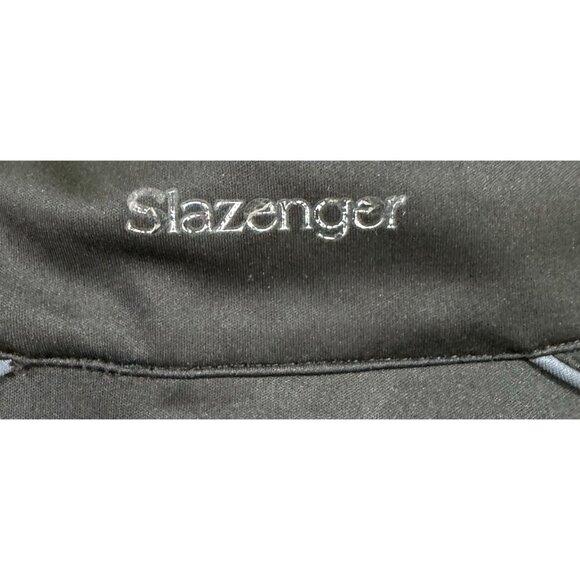 Slazenger Men's Athletic Golf Tennis Jacket Size Large Black Blue Softshell - Picture 3 of 9